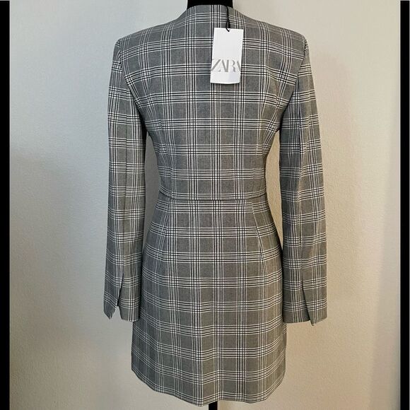 NWT Zara Plaid Blazer Dress - Picture 8 of 10